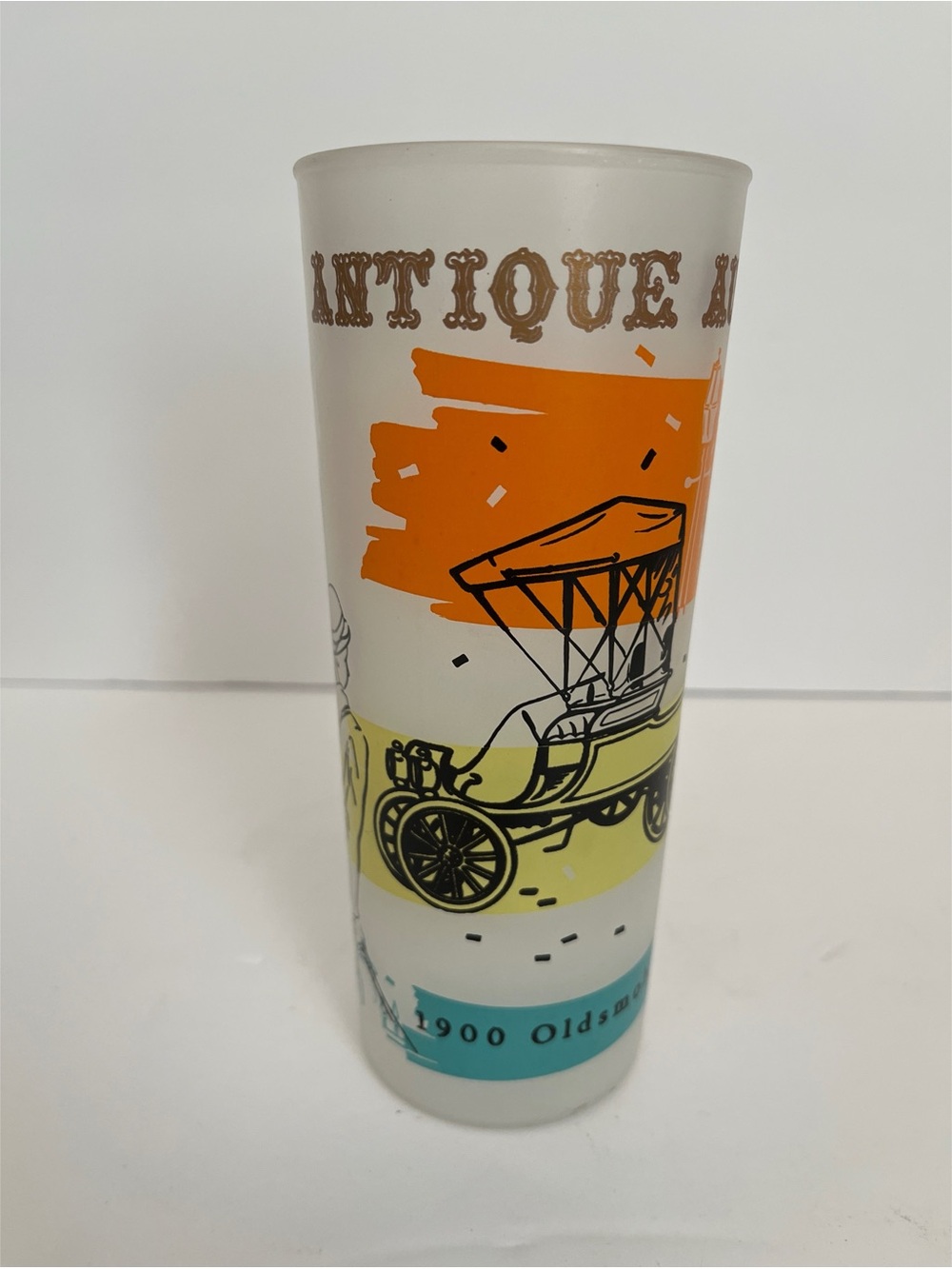 Vintage Frosted Oldsmobile Glass Cup